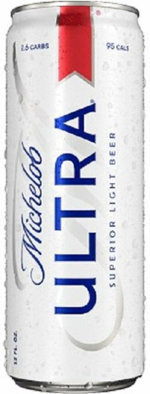 MICHELOB ULTRA SUPERIOR LIGHT BEER M 2.6 CARBS 95 CALS 12 FL OZ. Logo (USPTO, 20.07.2020)