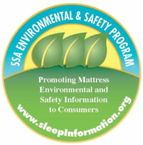 SSA ENVIRONMENTAL & SAFETY PROGRAM PROMOTING MATTRESS ENVIRONMENTAL AND SAFETY INFORMATION TO CONSUMERS WWW.SLEEPINFORMATION.ORG Logo (USPTO, 03.11.2010)