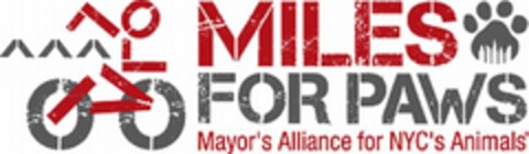 MILES FOR PAWS MAYOR'S ALLIANCE FOR NYC'S ANIMALS Logo (USPTO, 08/08/2011)