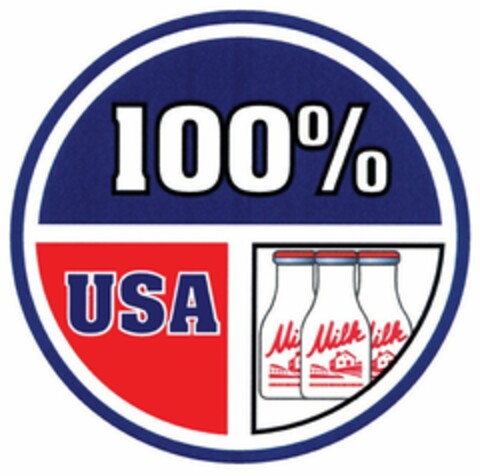 100% USA MILK Logo (USPTO, 09/21/2012)