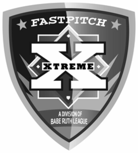 XTREME FASTPITCH X A DIVISION OF BABE RUTH LEAGUE Logo (USPTO, 27.09.2012)