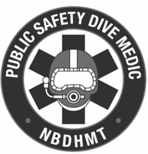 PUBLIC SAFETY DIVE MEDIC · NBDHMT · Logo (USPTO, 09/03/2014)