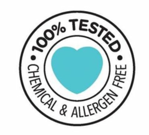 · 100% TESTED · CHEMICAL & ALLERGEN FREE Logo (USPTO, 14.12.2015)