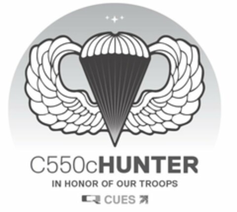 C550CHUNTER IN HONOR OF OUR TROOPS Q CUES Logo (USPTO, 09/03/2020)