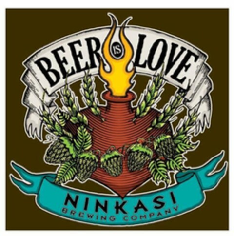 BEER IS LOVE NINKASI BREWING COMPANY Logo (USPTO, 30.04.2009)