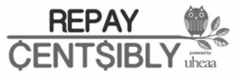 REPAY CENTSIBLY POWERED BY UHEAA Logo (USPTO, 06/21/2014)