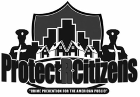 PROTECT R CITIZENS "CRIME PREVENTION FOR THE AMERICAN PUBLIC" Logo (USPTO, 09/08/2014)