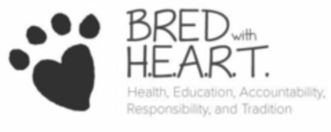 BRED WITH H.E.A.R.T. HEALTH, EDUCATION, ACCOUNTABILITY, RESPONSIBILITY, AND TRADITION Logo (USPTO, 25.09.2014)