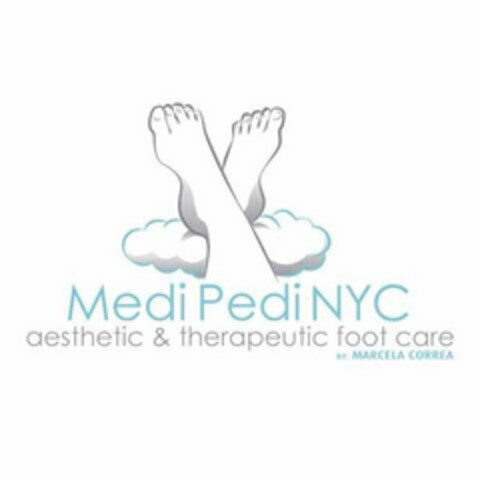 MEDI PEDI NYC AESTHETICS & THERAPEUTIC FOOT CARE BY: MARCELA CORREA Logo (USPTO, 23.11.2018)