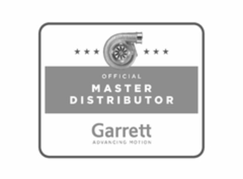 GARRETT OFFICIAL MASTER DISTRIBUTOR GARRETT ADVANCING MOTION Logo (USPTO, 10.12.2018)