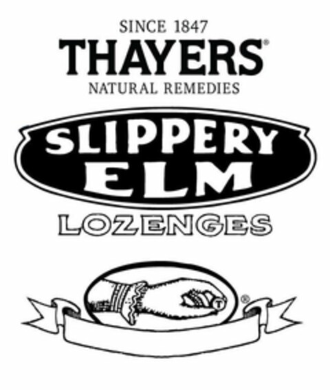 SINCE 1847 THAYERS NATURAL REMEDIES SLIPPERY ELM LOZENGES Logo (USPTO, 29.04.2020)