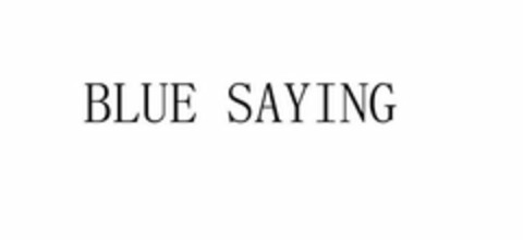 BLUE SAYING Logo (USPTO, 08/31/2020)