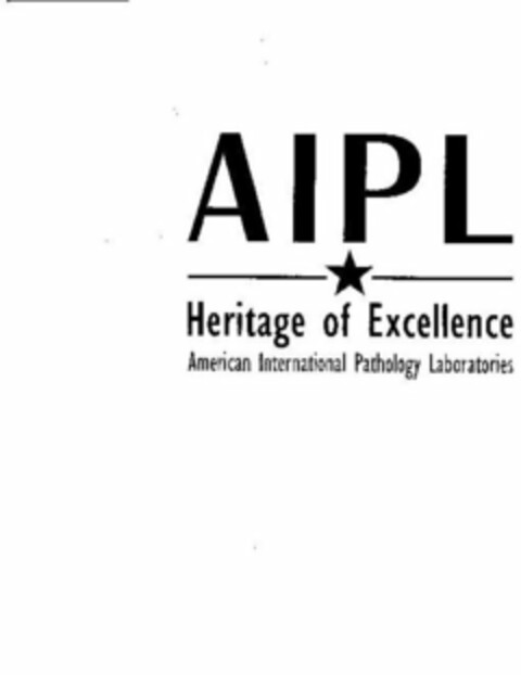 AIPL HERITAGE OF EXCELLENCE AMERICAN INTERNATIONAL PATHOLOGY LABORATORIES Logo (USPTO, 09.11.2009)
