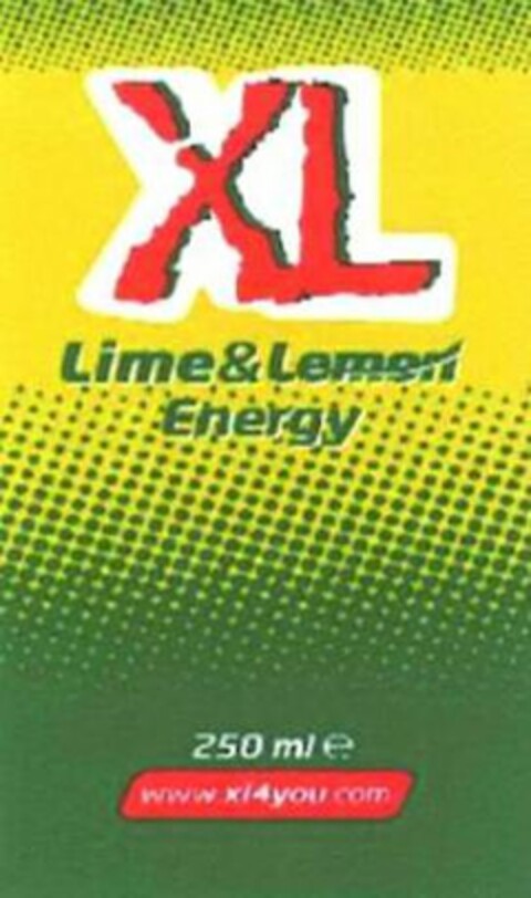 XL LIME&LEMON ENERGY 250 ML E WWW. XL4YOU.COM Logo (USPTO, 16.09.2010)