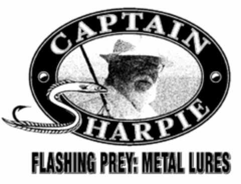 CAPTAIN SHARPIE FLASHING PREY: METAL LURES Logo (USPTO, 08/08/2011)