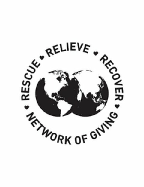 RESCUE RELIEVE RECOVER NETWORK OF GIVING Logo (USPTO, 21.10.2014)