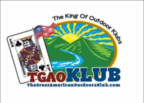 THE KING OF OUTDOOR KLUBS, TGAOKLUB, THEGREATAMERICANOUTDOORSKLUB.COM Logo (USPTO, 06/12/2015)