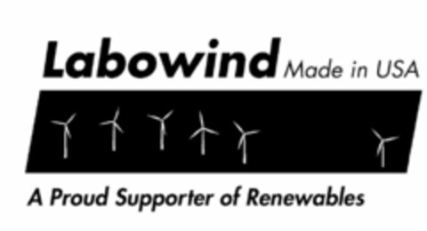 LABOWIND MADE IN USA A PROUD SUPPORTER OF RENEWABLES Logo (USPTO, 03/03/2016)