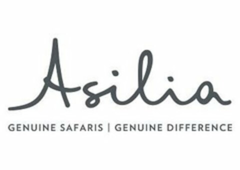 ASILIA GENUINE SAFARIS GENUINE DIFFERENCE Logo (USPTO, 01/27/2020)