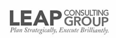 LEAP CONSULTING GROUP PLAN STRATEGICALLY, EXECUTE BRILLIANTLY. Logo (USPTO, 04.06.2020)