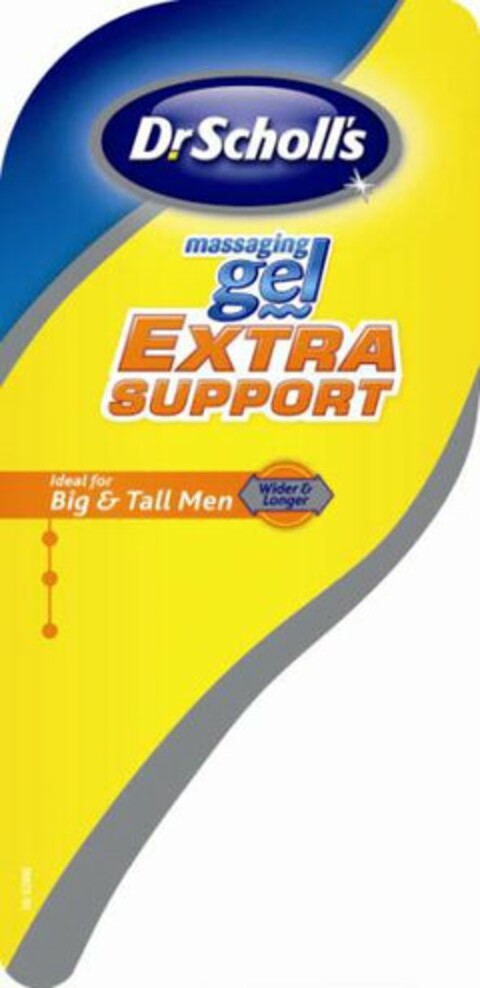 DR. SCHOLL'S MASSAGING GEL EXTRA SUPPORT IDEAL FOR BIG & TALL MEN WIDER & LONGER Logo (USPTO, 24.04.2009)