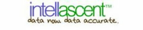 INTELLASCENT DATA NOW. DATA ACCURATE. Logo (USPTO, 02/16/2012)