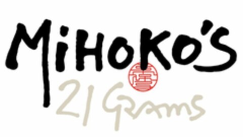 MIHOKO'S 21 GRAMS Logo (USPTO, 20.04.2012)