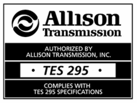 ALLISON TRANSMISSION AUTHORIZED BY ALLISON TRANSMISSION, INC. · TES 295 · COMPLIES WITH TES 295 SPECIFICATIONS Logo (USPTO, 03.06.2014)