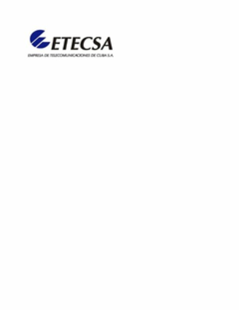 ETECSA EMPRESA DE TELECOMUNICACIONES DE CUBA SA Logo (USPTO, 11/11/2015)
