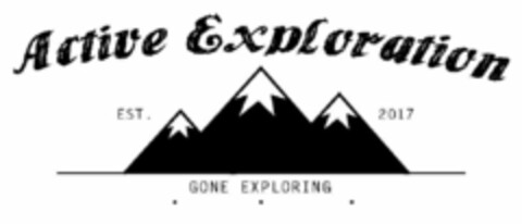 ACTIVE EXPLORATION EST. 2017 GONE EXPLORING Logo (USPTO, 25.08.2017)