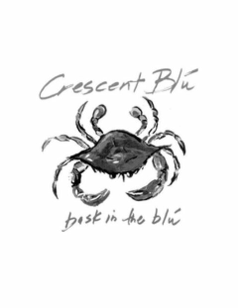 CRESCENT BLÚ BASK IN THE BLÚ Logo (USPTO, 10/16/2018)