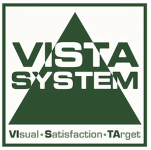 VISTA SYSTEM VISUAL SATISFACTION TARGET Logo (USPTO, 05/14/2020)