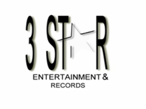 3 STAR ENTERTAINMENT & RECORDS Logo (USPTO, 08/04/2009)