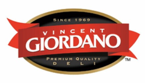 SINCE 1969 VINCENT GIORDANO PREMIUM QUALITY DELI Logo (USPTO, 21.06.2011)