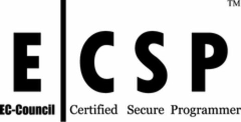 E|CSP EC-COUNCIL CERTIFIED SECURE PROGRAMMER Logo (USPTO, 01/31/2012)