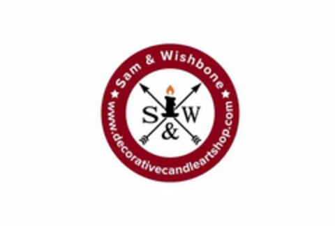 SAM & WISHBONE S & W WWW.DECORATIVECANDLEARTSHOP.COM Logo (USPTO, 06.04.2018)