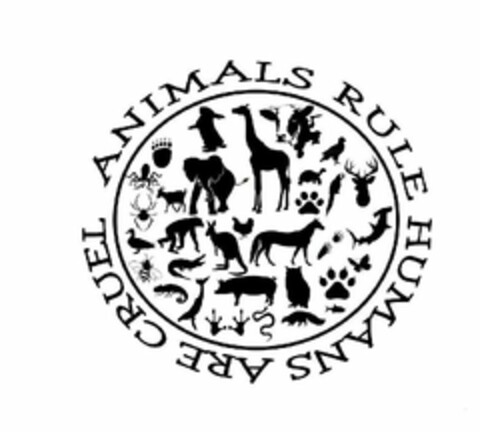 ANIMALS RULE HUMANS ARE CRUEL Logo (USPTO, 03.01.2019)