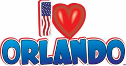 THE LETTER "I" WITH AMERICAN FLAG BACKGROUND, A RED HEART AND THE WORDS "ORLANDO" IN BLUE LETTERS Logo (USPTO, 17.06.2019)