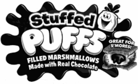 STUFFED PUFFS FILLED MARSHMALLOWS MADE WITH REAL CHOCOLATE GREAT FOR S'MORES Logo (USPTO, 17.07.2019)