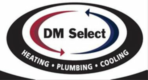 DM SELECT HEATING· PLUMBING· COOLING Logo (USPTO, 04/17/2020)