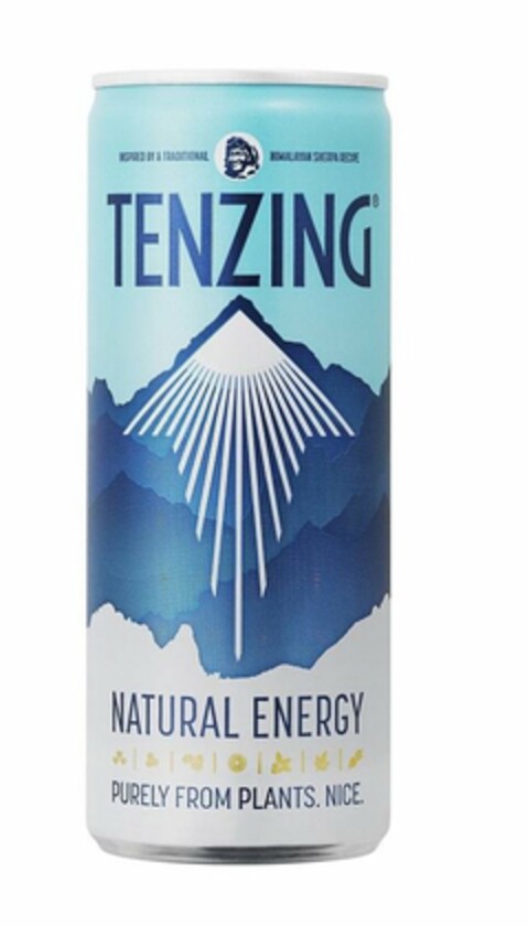 INSPIRED BY A TRADITIONAL HIMALAYAN SHERPA RECIPE TENZING NATURAL ENERGY PURELY FROM PLANTS. NICE. Logo (USPTO, 14.08.2019)