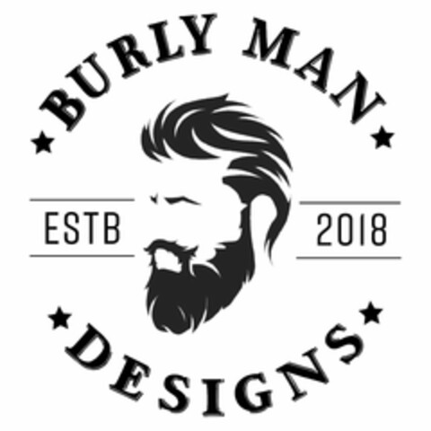 BURLY MAN DESIGNS ESTB 2018 Logo (USPTO, 21.08.2019)