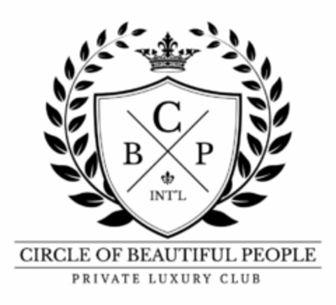 C B P INT'L CIRCLE OF BEAUTIFUL PEOPLE PRIVATE LUXURY CLUB Logo (USPTO, 01/28/2020)