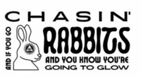 AND IF YOU GO CHASIN' RABBITS AND YOU KNOW YOU'RE GOING TO GLOW Logo (USPTO, 04.09.2020)