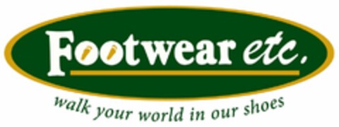 FOOTWEAR ETC. WALK YOUR WORLD IN OUR SHOES Logo (USPTO, 19.06.2009)