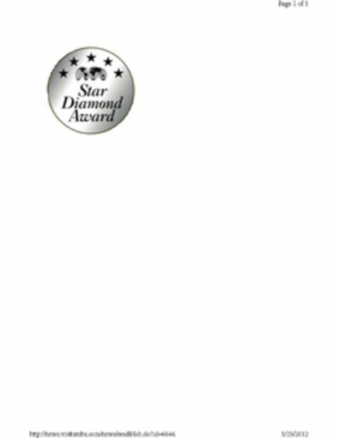 STAR DIAMOND AWARD Logo (USPTO, 24.01.2012)