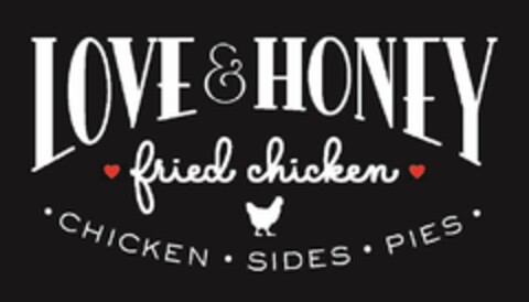 LOVE & HONEY FRIED CHICKEN · CHICKEN · SIDES · PIES · Logo (USPTO, 07.07.2016)