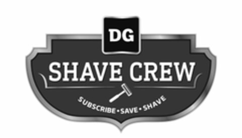 DG SHAVE CREW SUBSCRIBE · SAVE · SHAVE Logo (USPTO, 03/15/2018)