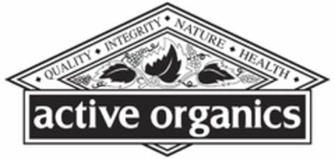 ACTIVE ORGANICS QUALITY INTEGRITY NATURE HEALTH Logo (USPTO, 01/08/2009)