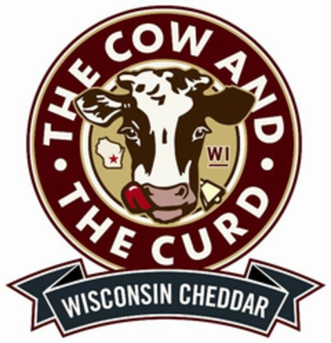 · THE COW AND · THE CURD WISCONSIN CHEDDAR WI Logo (USPTO, 05.12.2012)